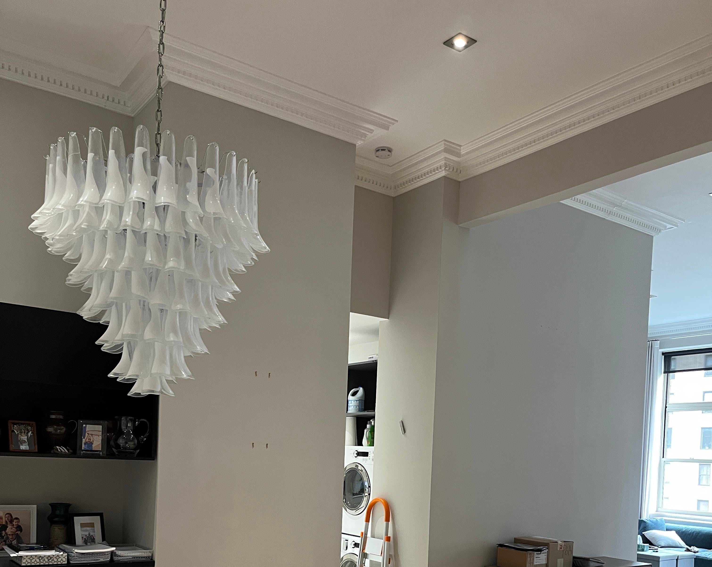 Italian Large Mazzega 7-tier Petal Chandelier For Sale