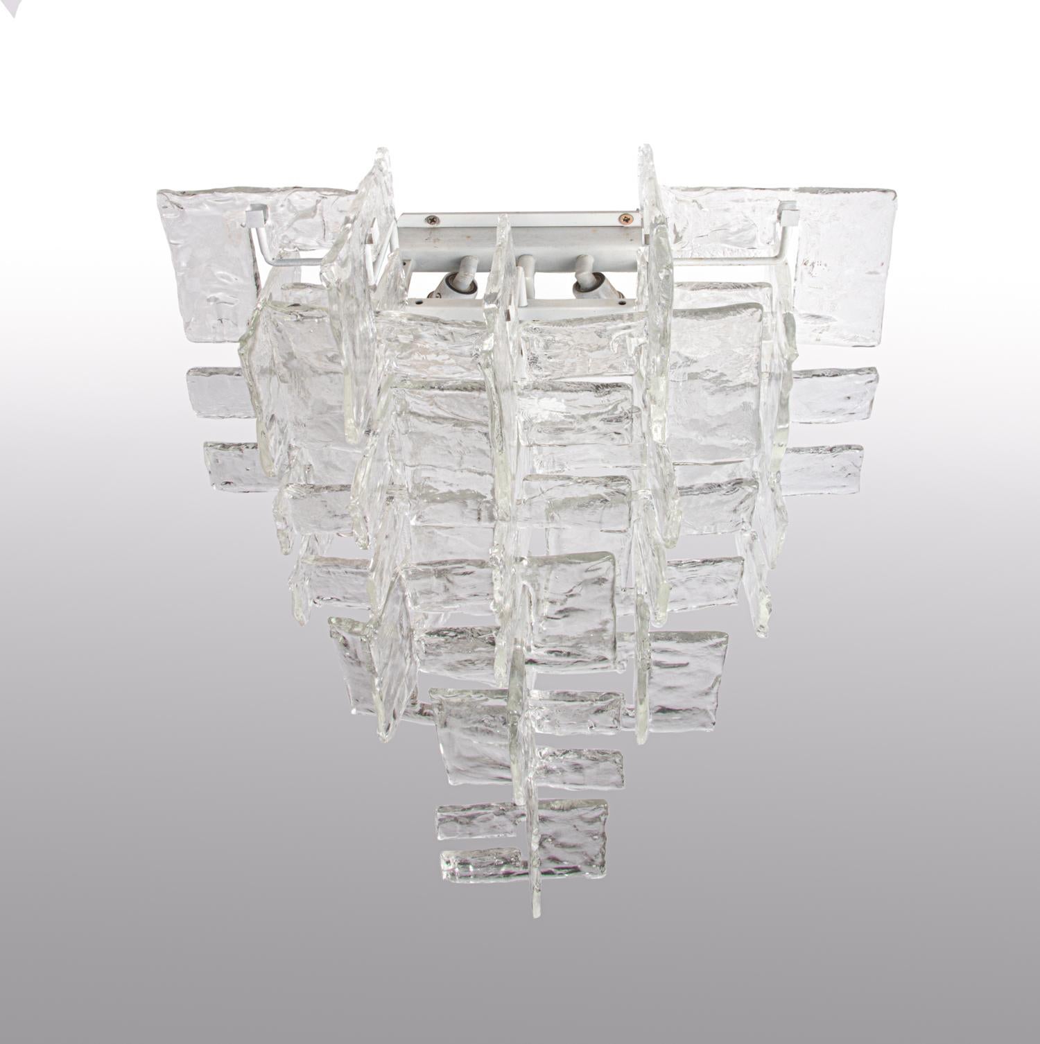 Mid-20th Century 1960s Italy Mazzega Large Interlocking Murano Glass Wall Sconce by Carlo Nason