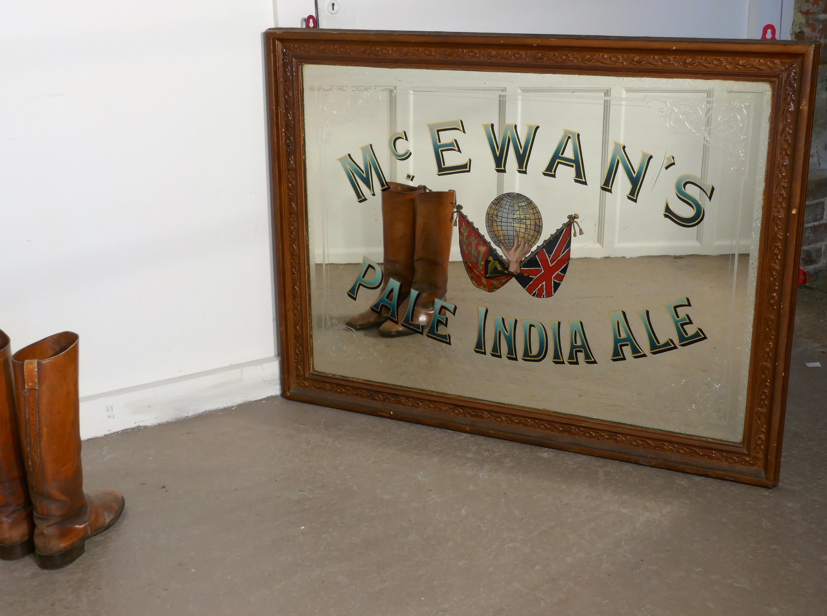 Industrial Large Mc Ewan’s Pale India Ale Advertising Mirror, Pub Mirror for Mc Ewans’s