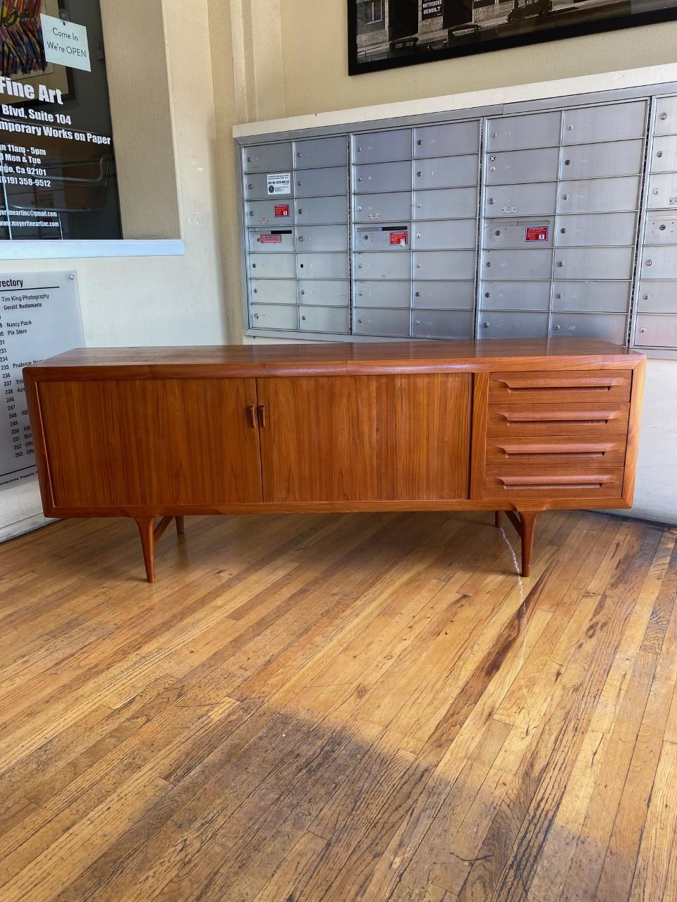 Large MC Tambour Teak Credenza by Ib Kofod Larsen for Faarup 4