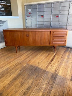 Large MC Tambour Teak Credenza by Ib Kofod Larsen for Faarup