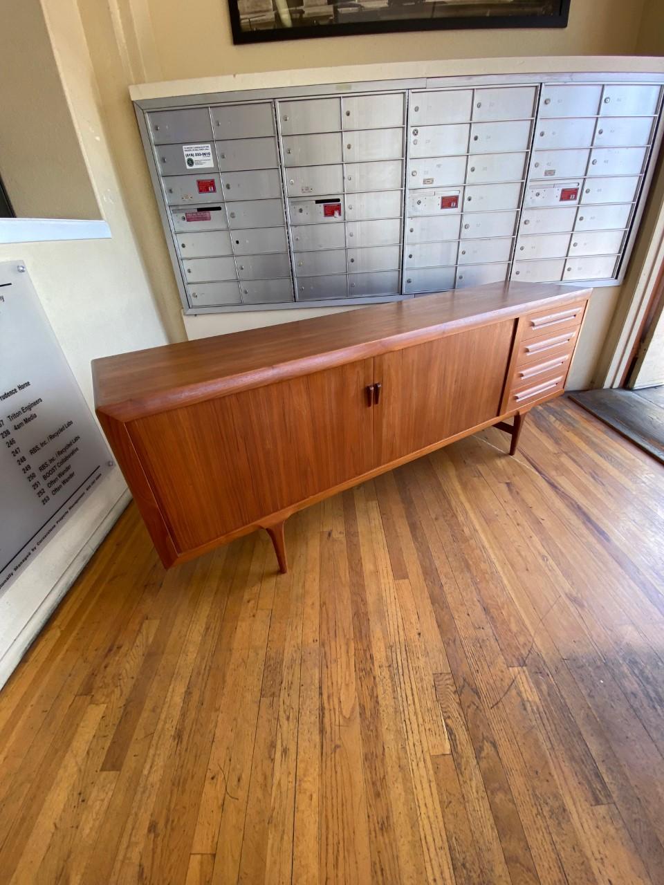 Mid-20th Century Large MC Tambour Teak Credenza by Ib Kofod Larsen for Faarup