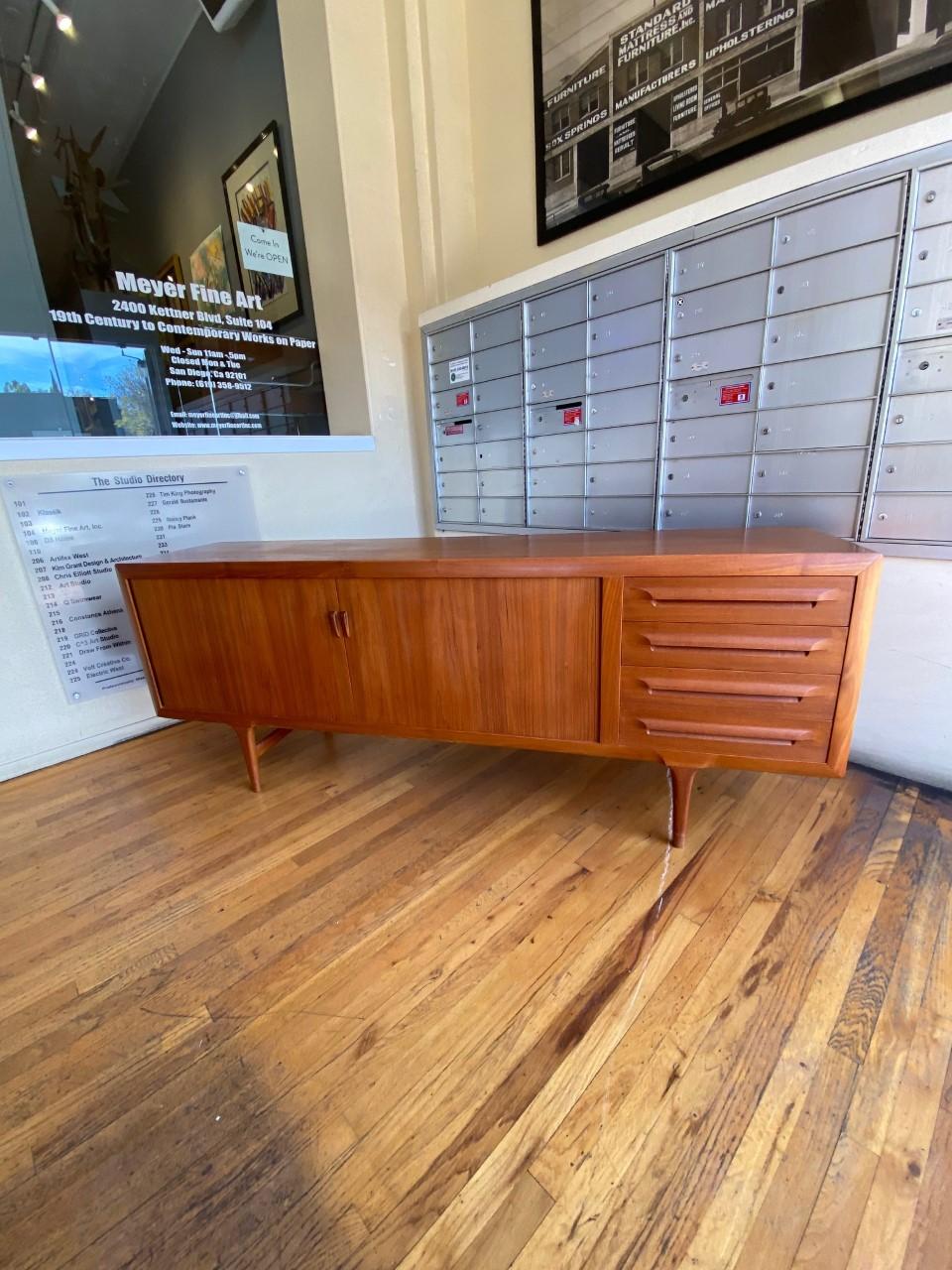 Large MC Tambour Teak Credenza by Ib Kofod Larsen for Faarup 1