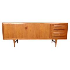 Large MC Tambour Teak Credenza by Ib Kofod Larsen for Faarup