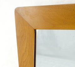 Large MCM 51" Wide Light Walnut Bow Tie Rectangle 3D Frame Wall Mirror MINT!