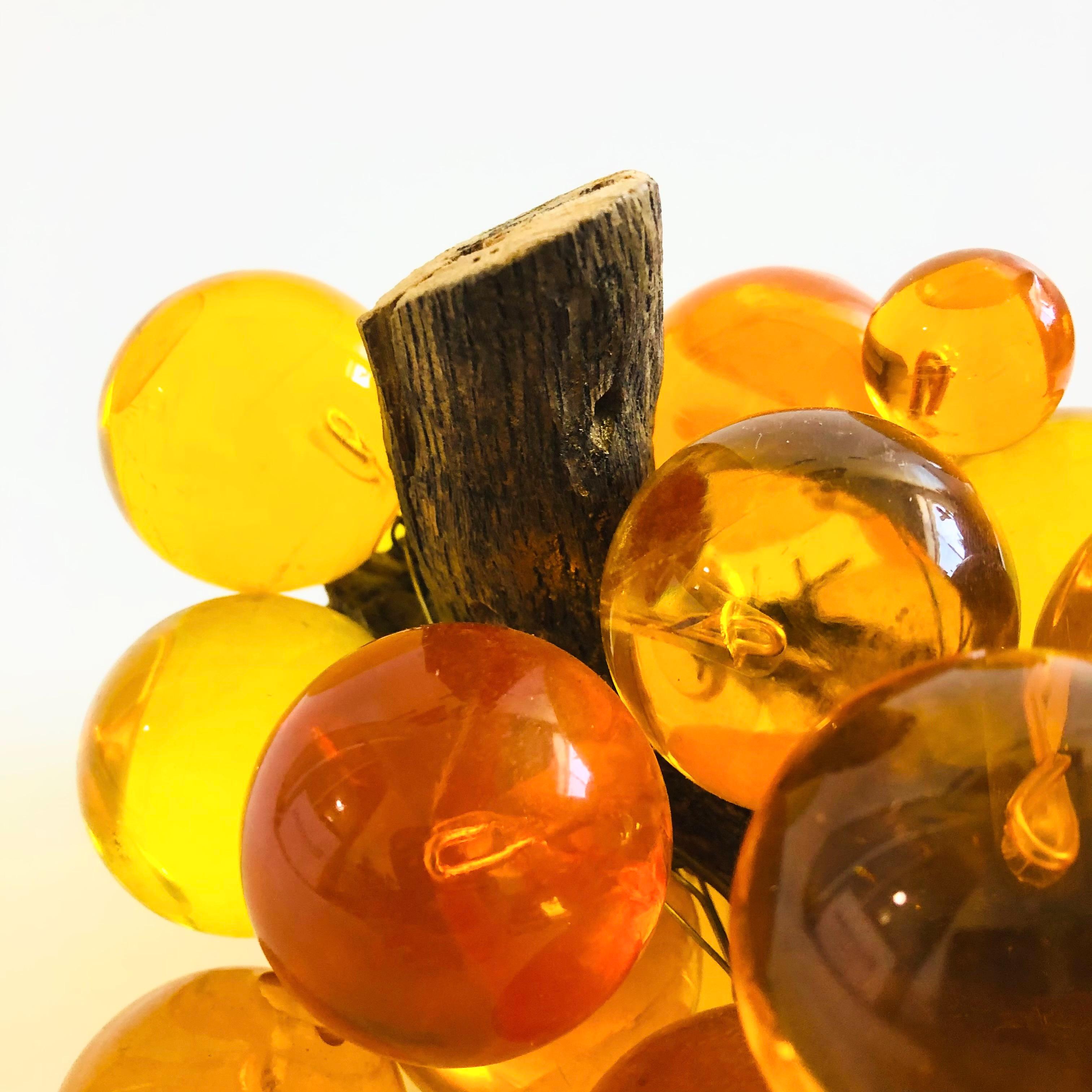 Large MCM Amber Lucite Grape Cluster 1