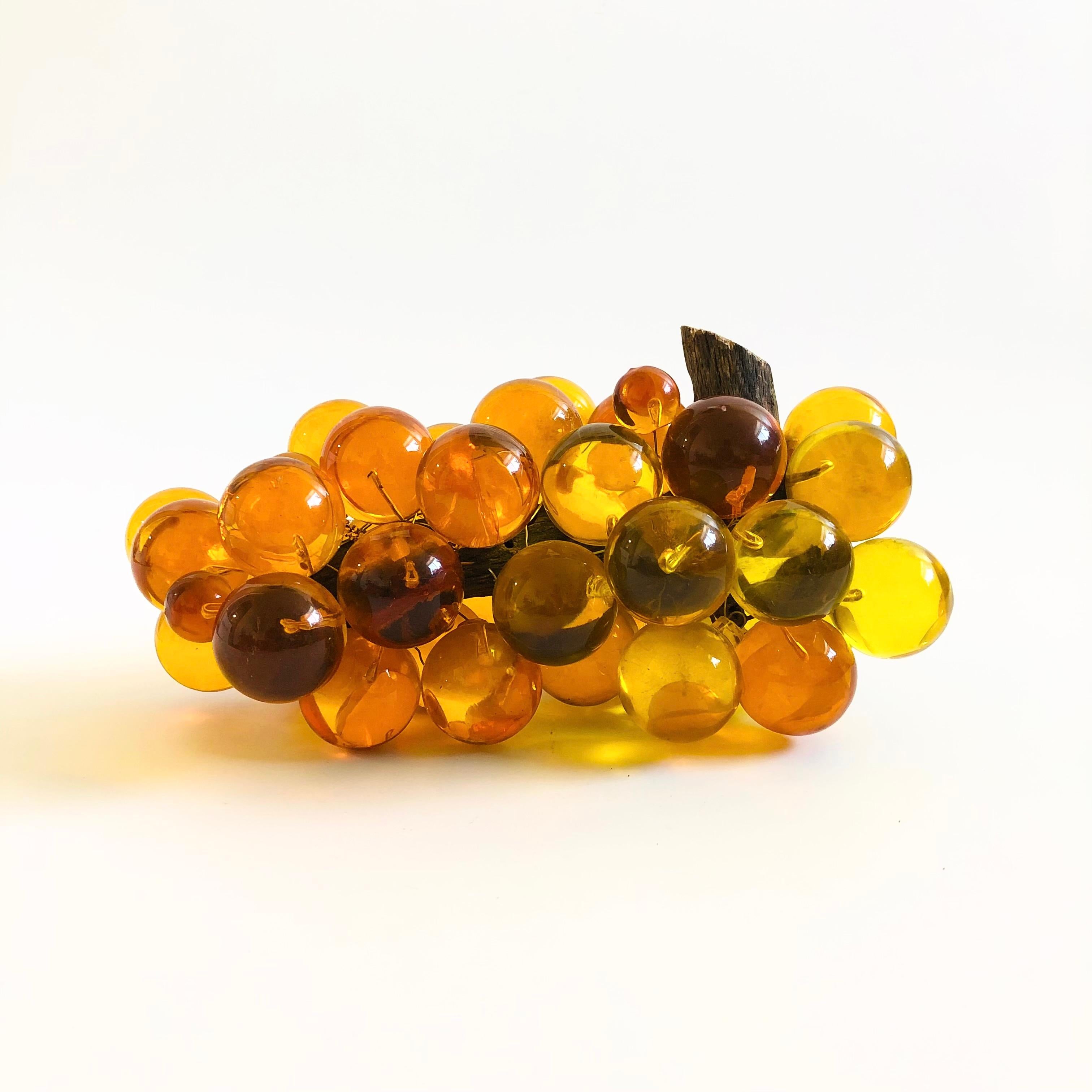 Large MCM Amber Lucite Grape Cluster 2