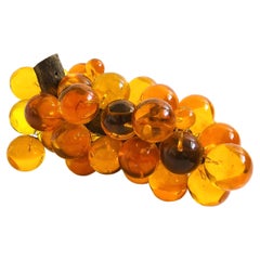 Large MCM Amber Lucite Grape Cluster