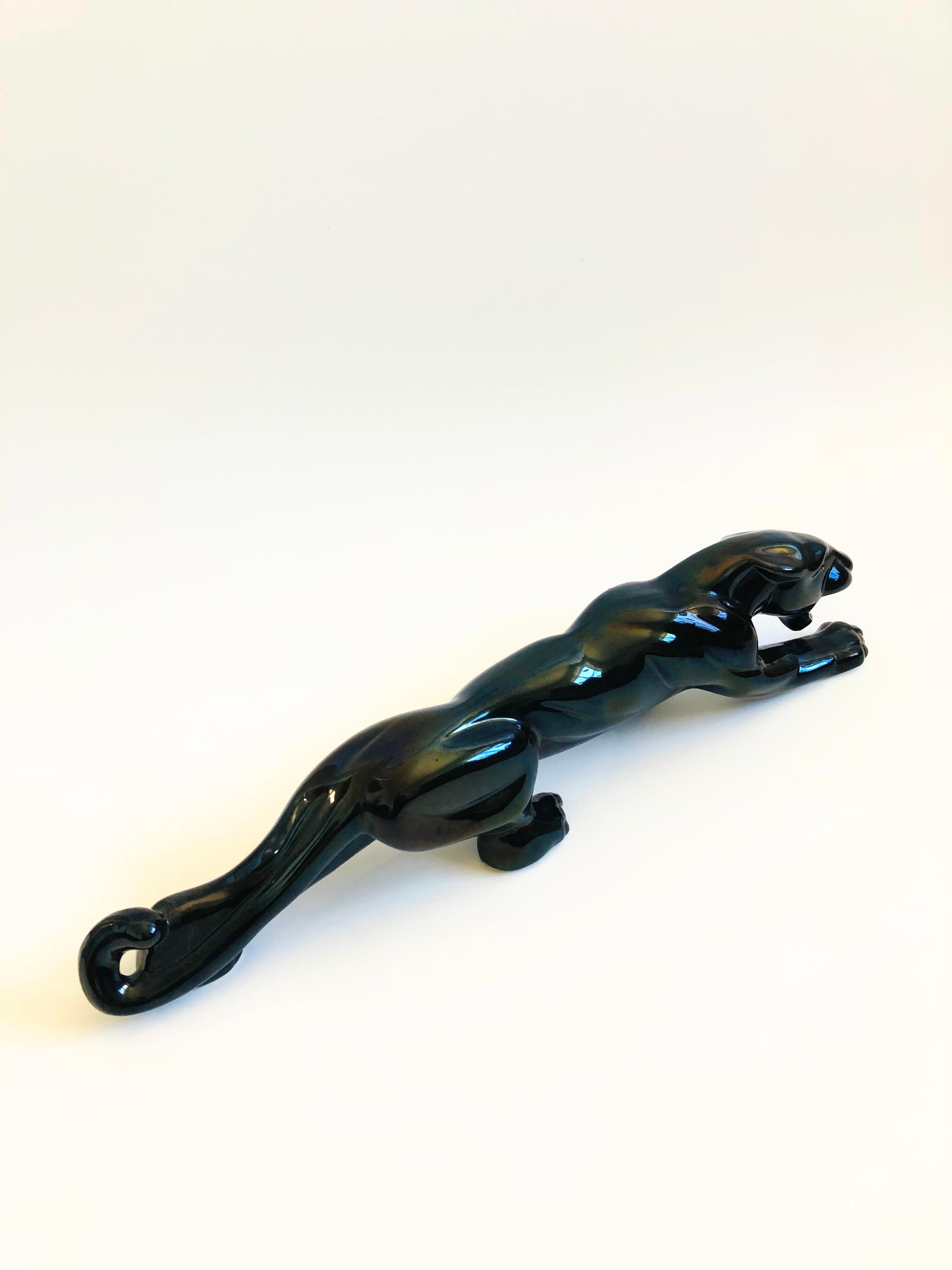 Mid-20th Century Large MCM Ceramic Black Panther