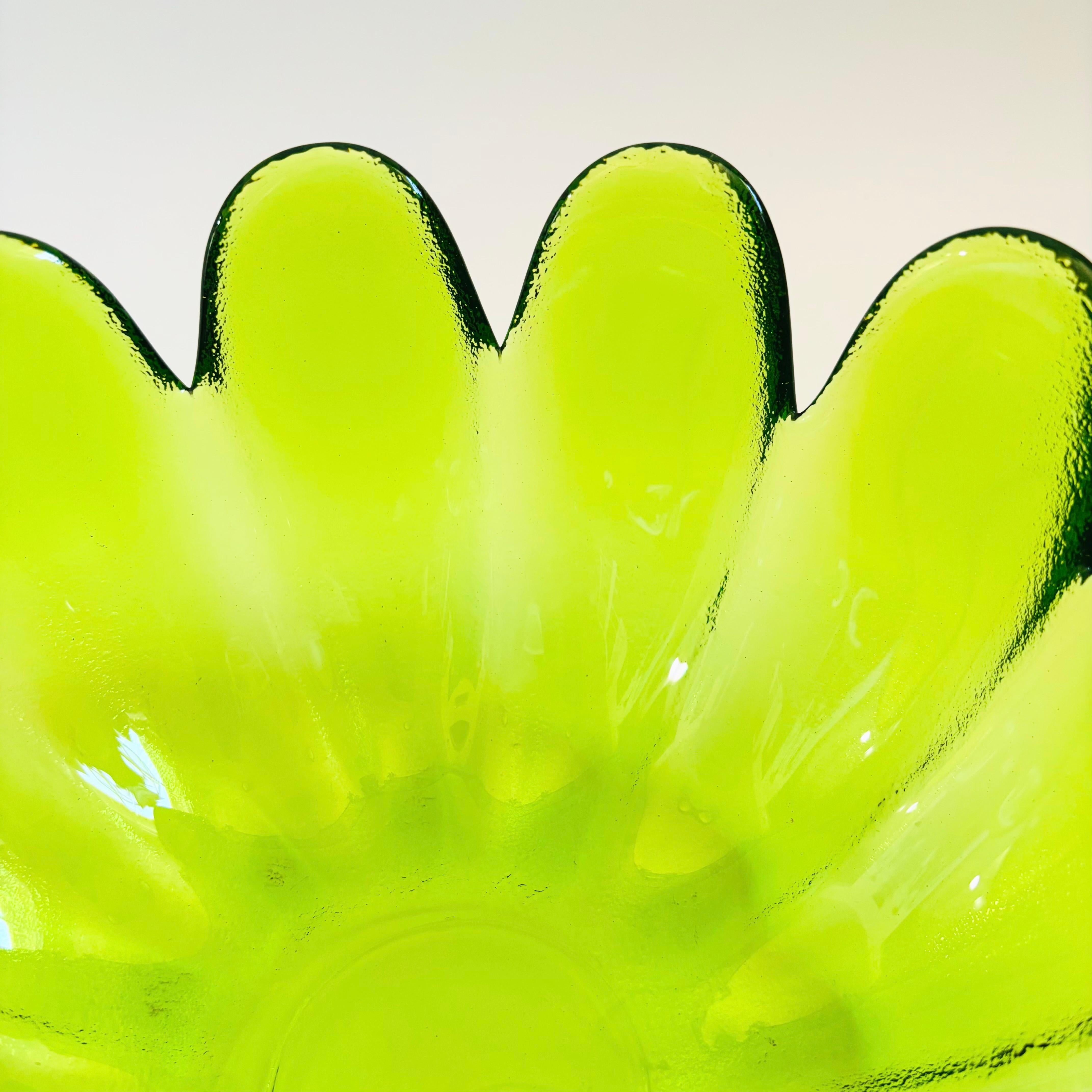 Large MCM Glass Lotus Petal Salad Bowl For Sale 1