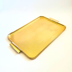 Large MCM Gold Aluminum Tray by Woodmet Limited, England
