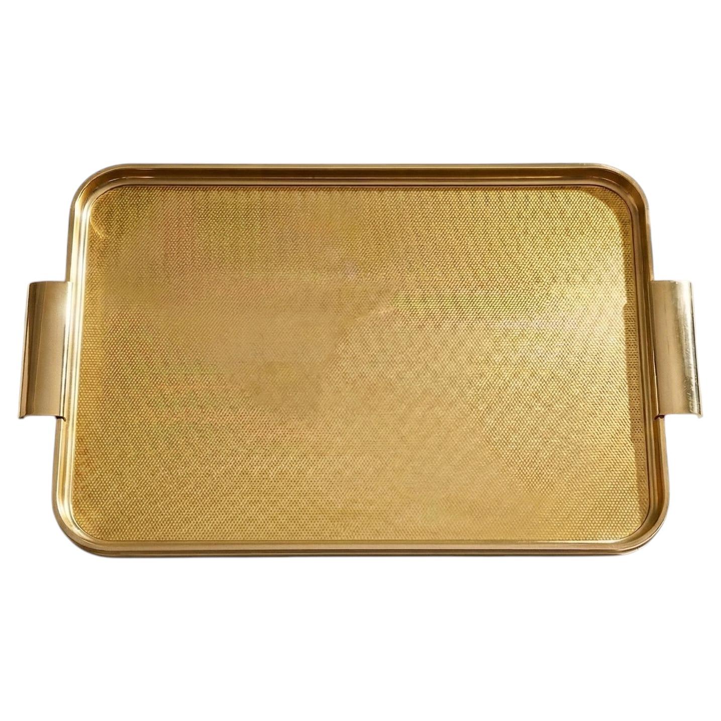 Large MCM Gold Aluminum Tray by Woodmet Limited, England