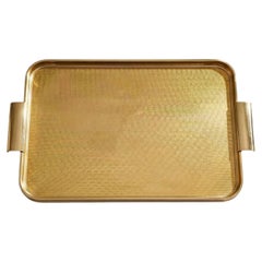 Large MCM Gold Aluminum Tray by Woodmet Limited, England