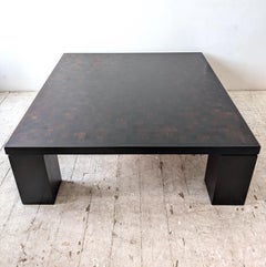 Mesa de centro grande de marquetería MCM de Rolf Middelboe & Gorm Lindum Dinamarca, años 70