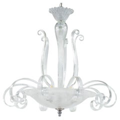 Large MCM Rugiada & Cristallo Murano Chandelier attributed to Ercole Barovier