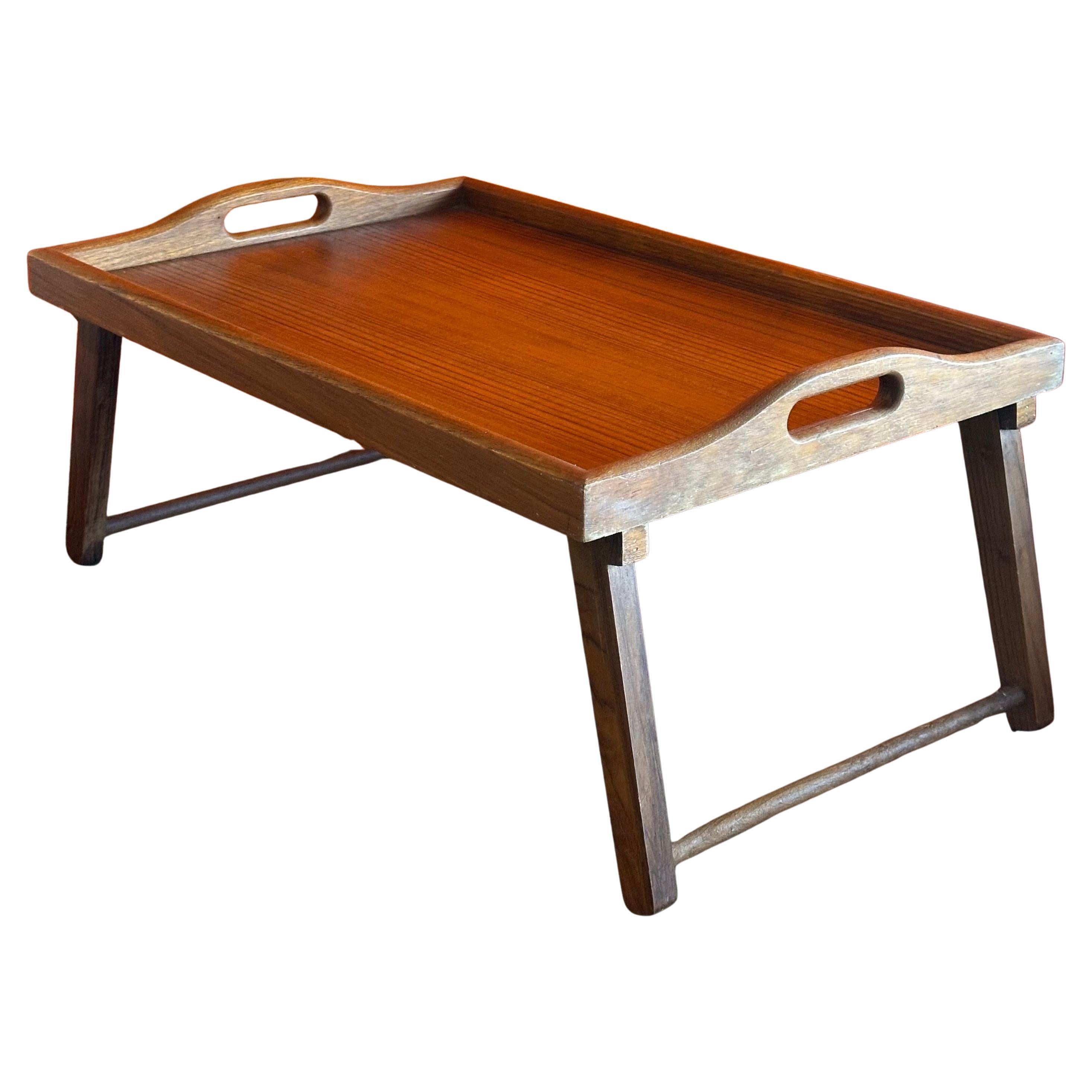 Large MCM Solid Teak Folding Bed / Breakfast Tray For Sale 4