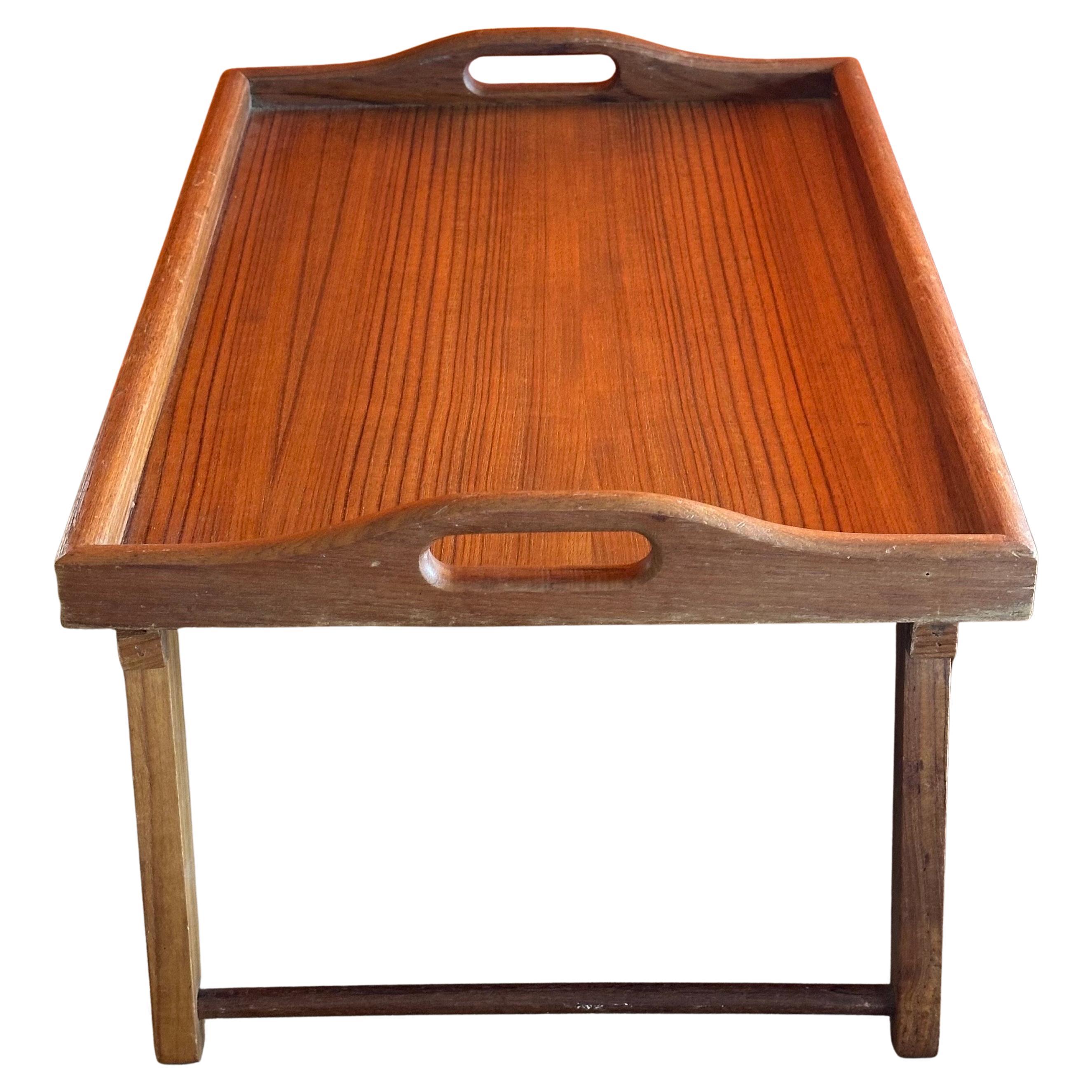 Mid-Century Modern Large MCM Solid Teak Folding Bed / Breakfast Tray For Sale