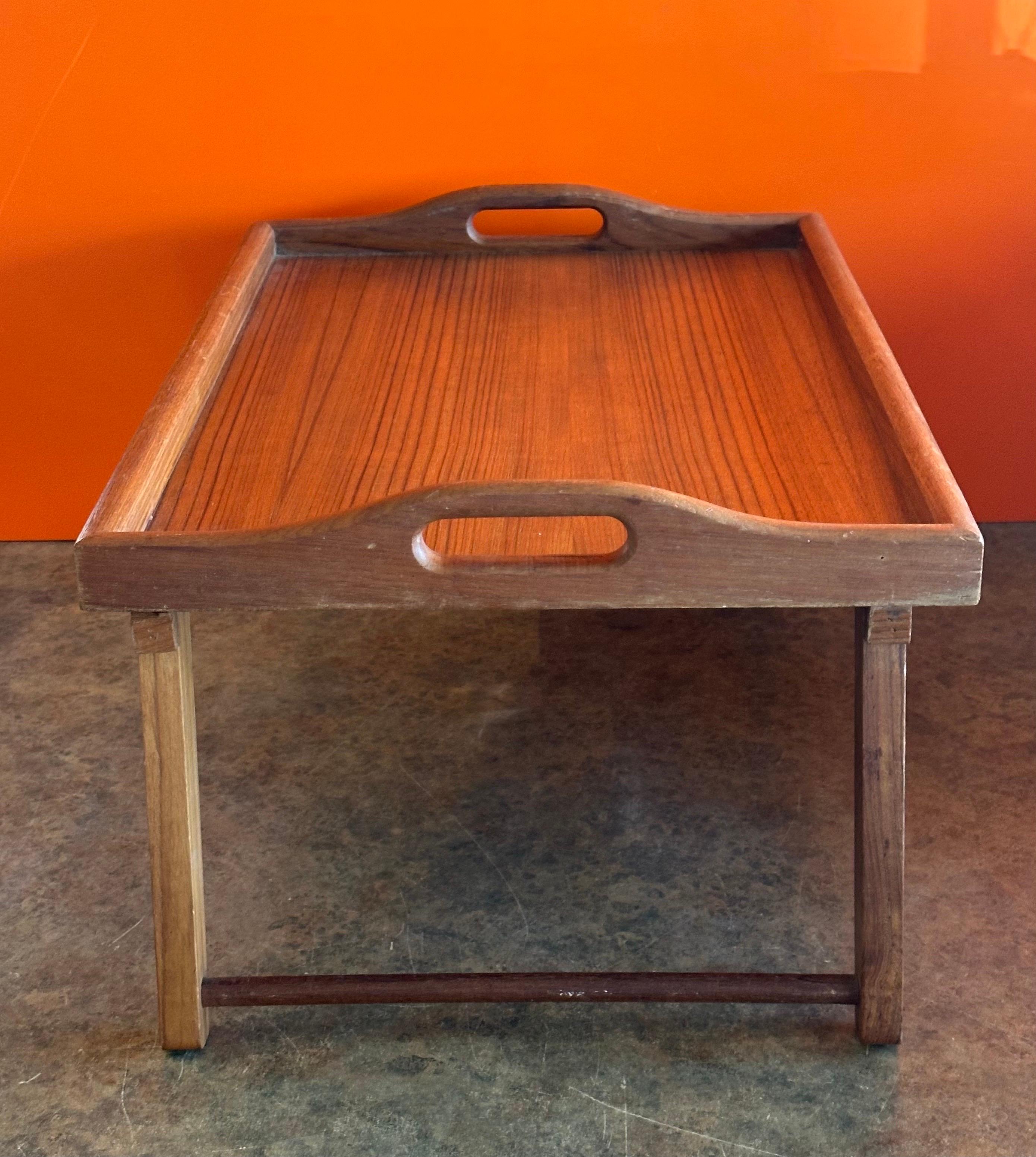 Large MCM Solid Teak Folding Bed / Breakfast Tray For Sale 1
