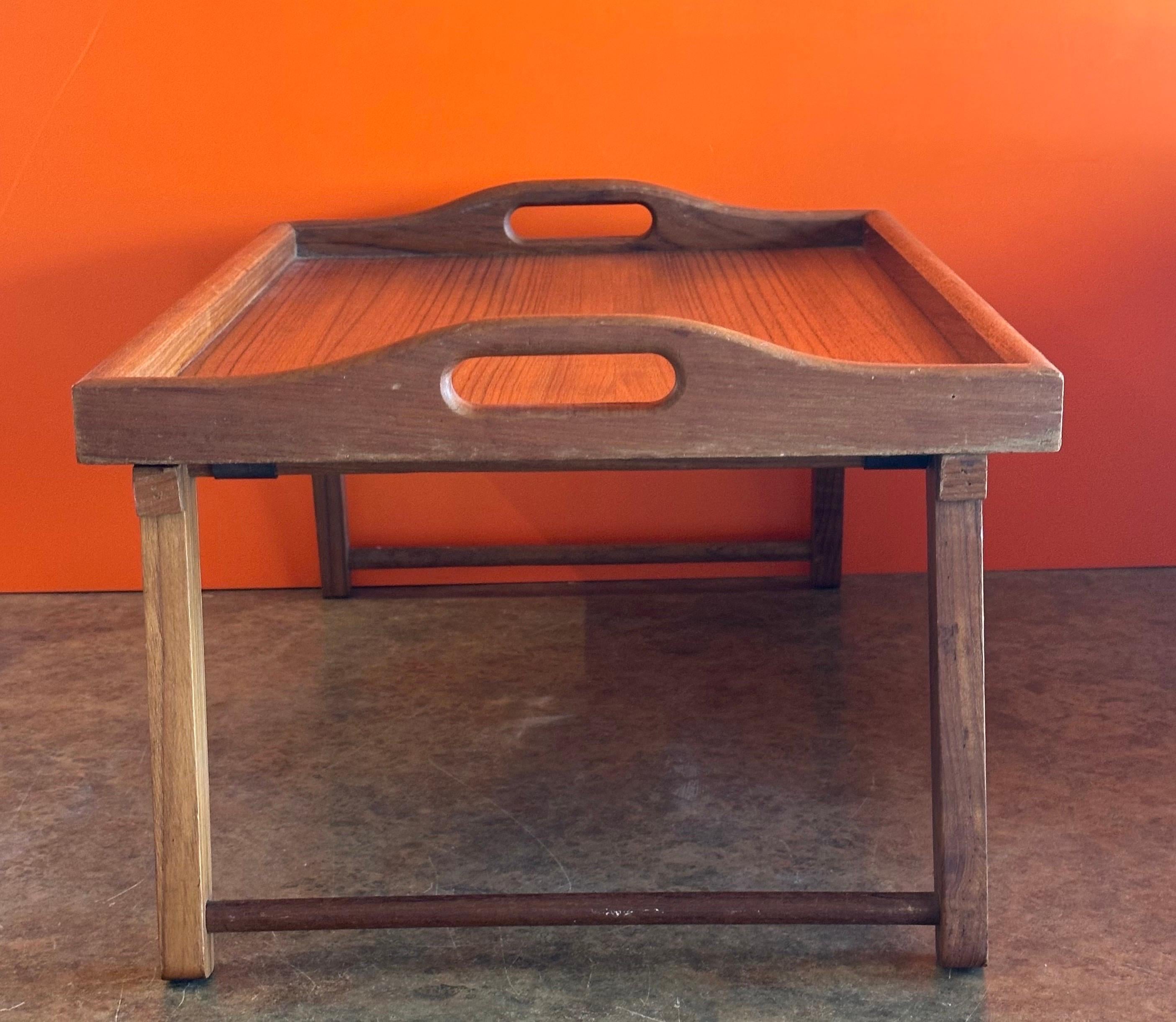 Large MCM Solid Teak Folding Bed / Breakfast Tray For Sale 2