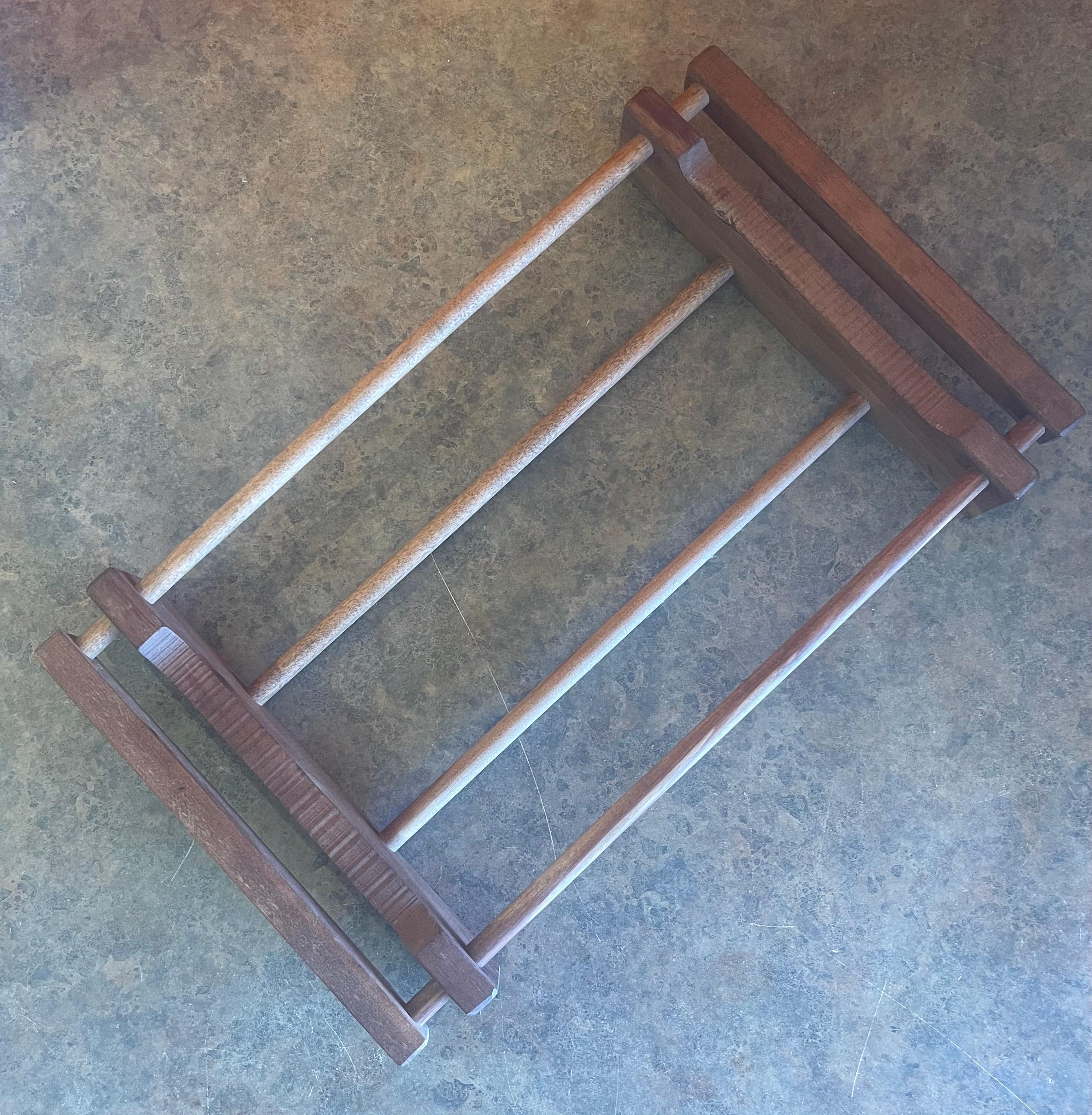 20th Century Large MCM Solid Wood Trivet For Sale