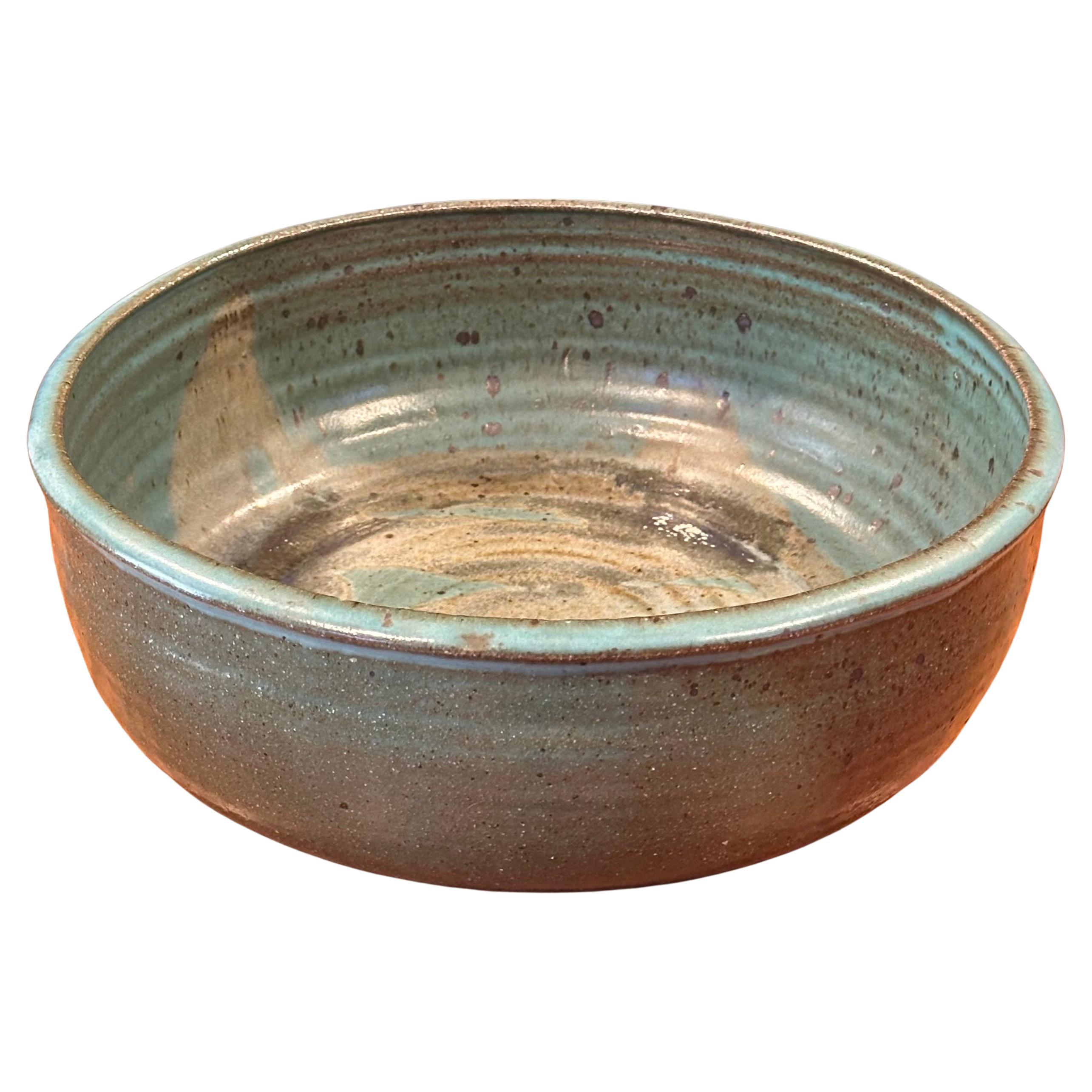Large MCM Stoneware Bowl For Sale 3