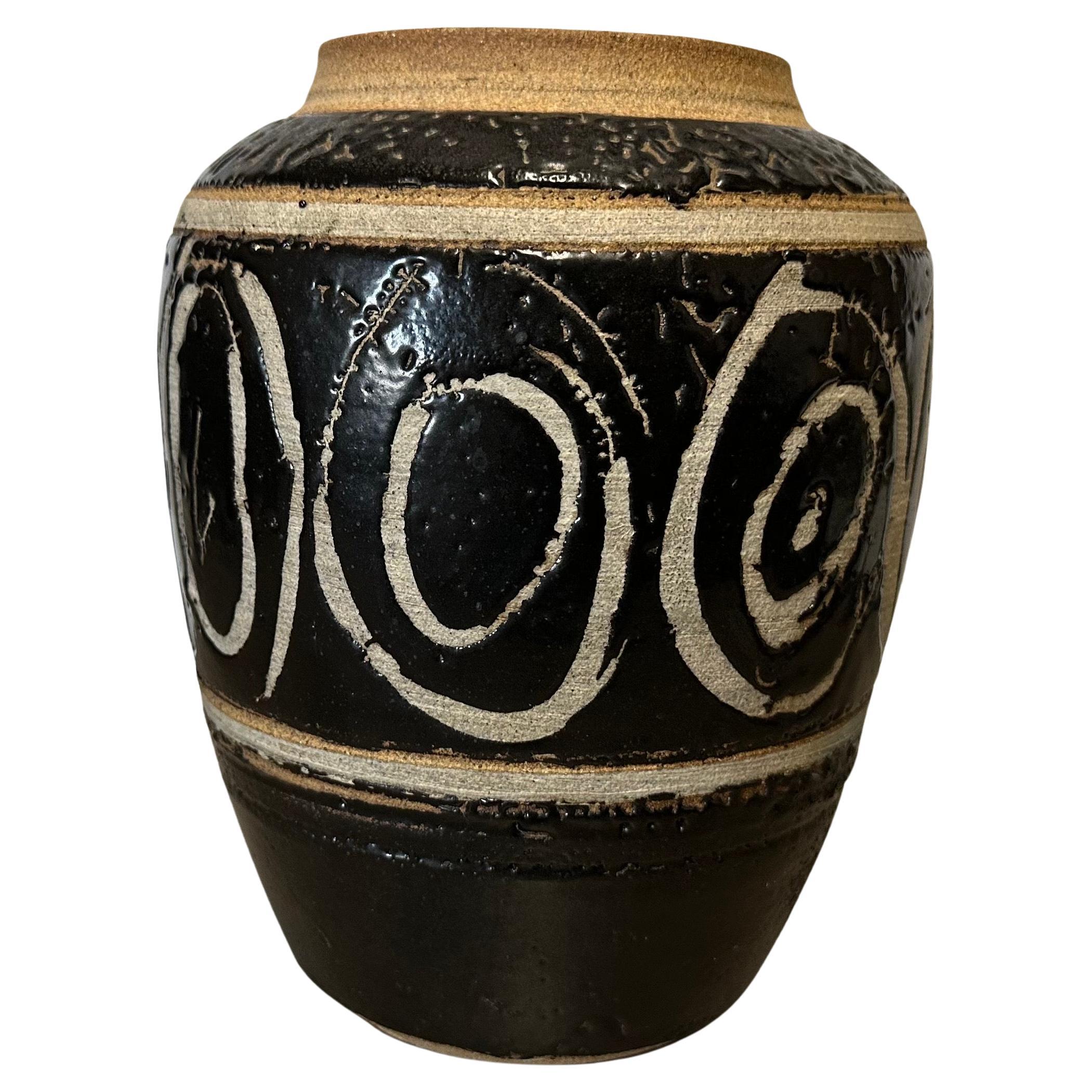 Large MCM Studio Pottery Vase - Signed