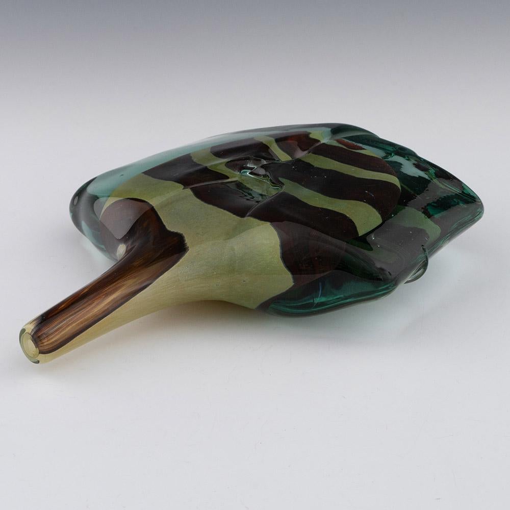 Glass Large Mdina Vase Earthtones Axe Head 1982
