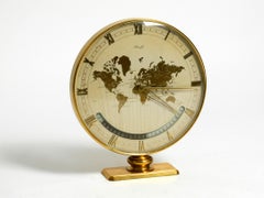 Large mechanical 1950s brass world time clock by Heinrich Möller for Kienzle