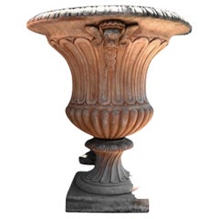 Large Mediceo Vase Baccellato Terracotta Goblet, Early 20th Century