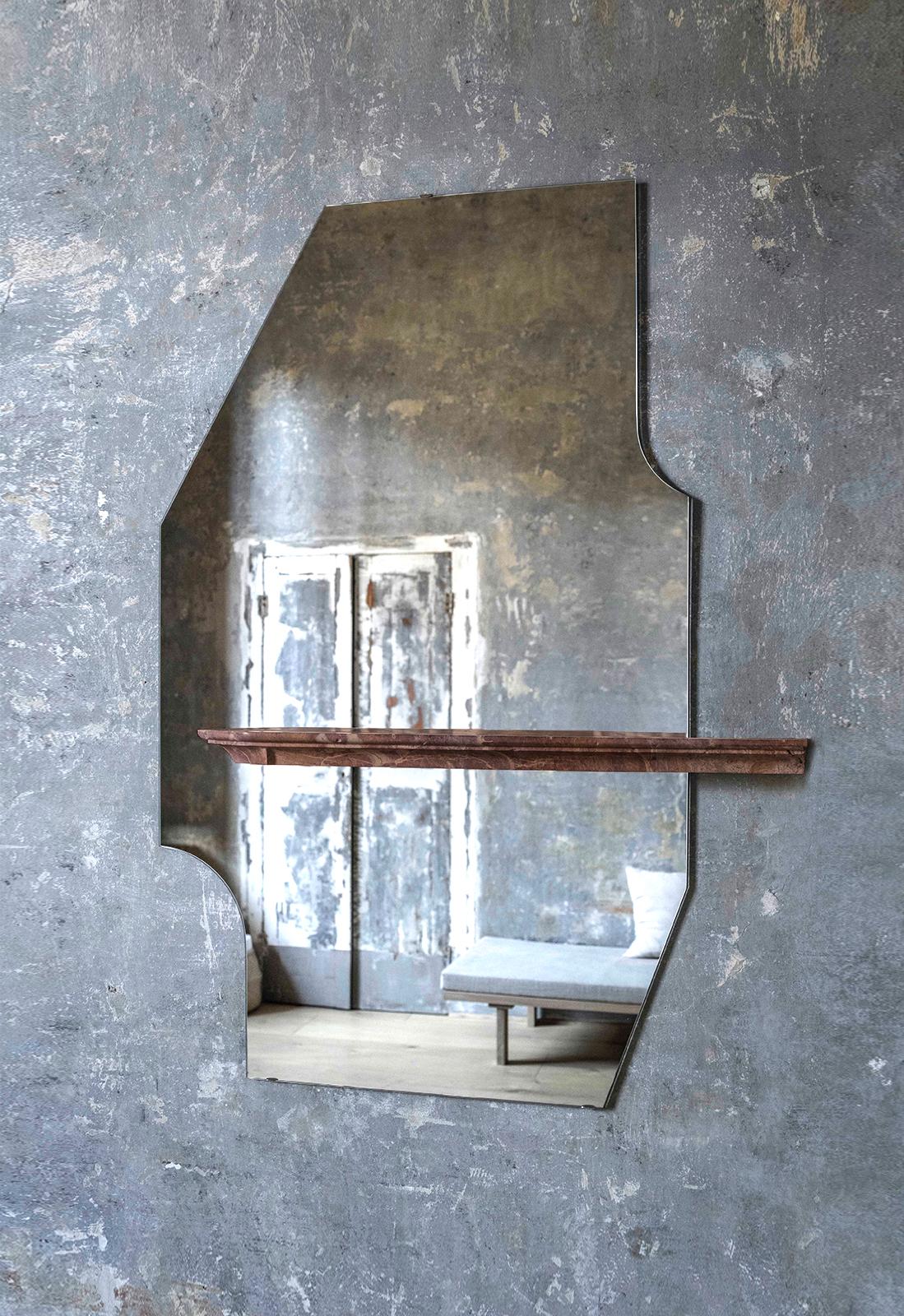 Moderne Grand miroir en marbre Médicis par Frederic Saulou en vente