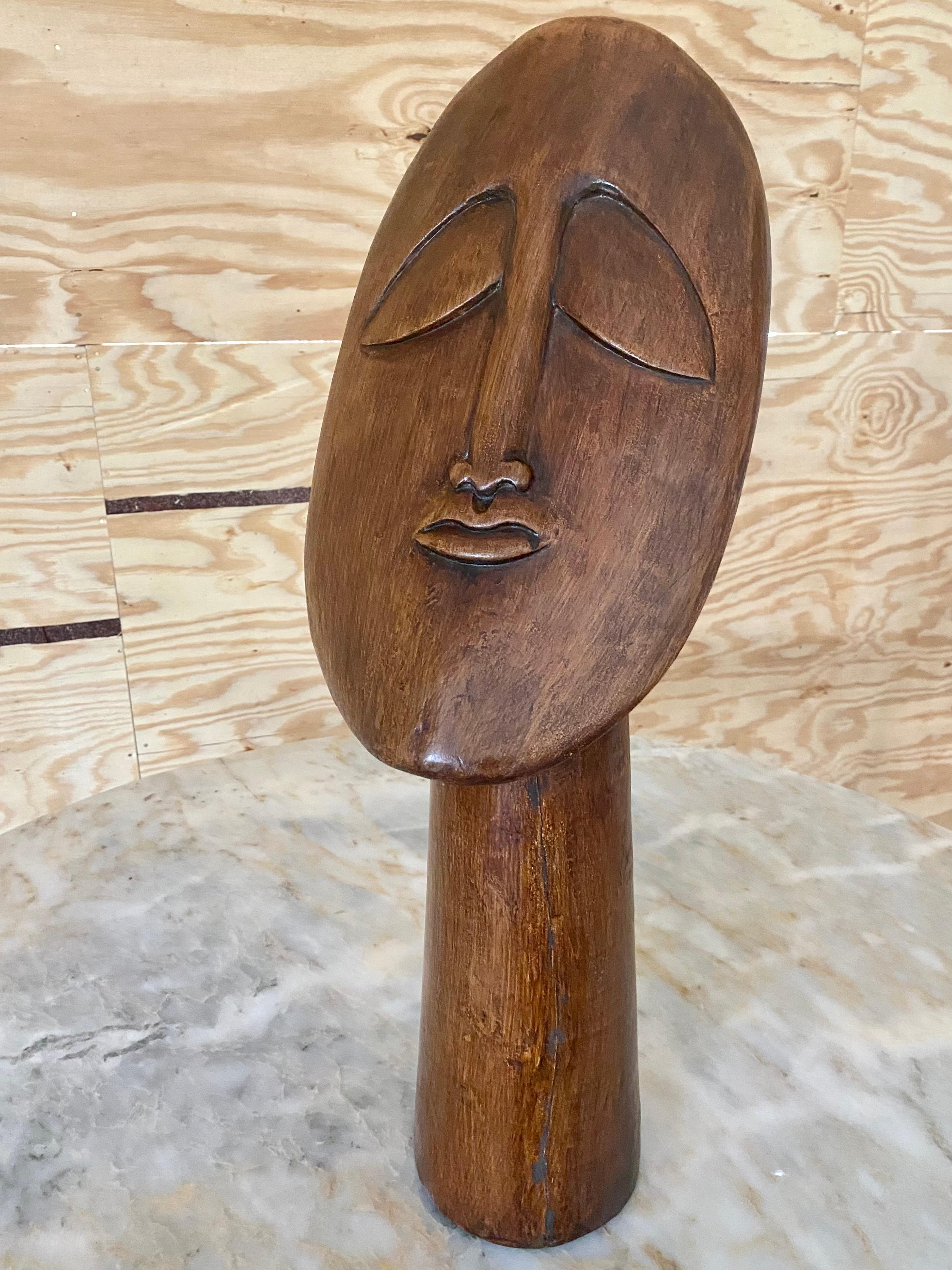 Grande scultura meditativa intagliata in Wood in vendita 4