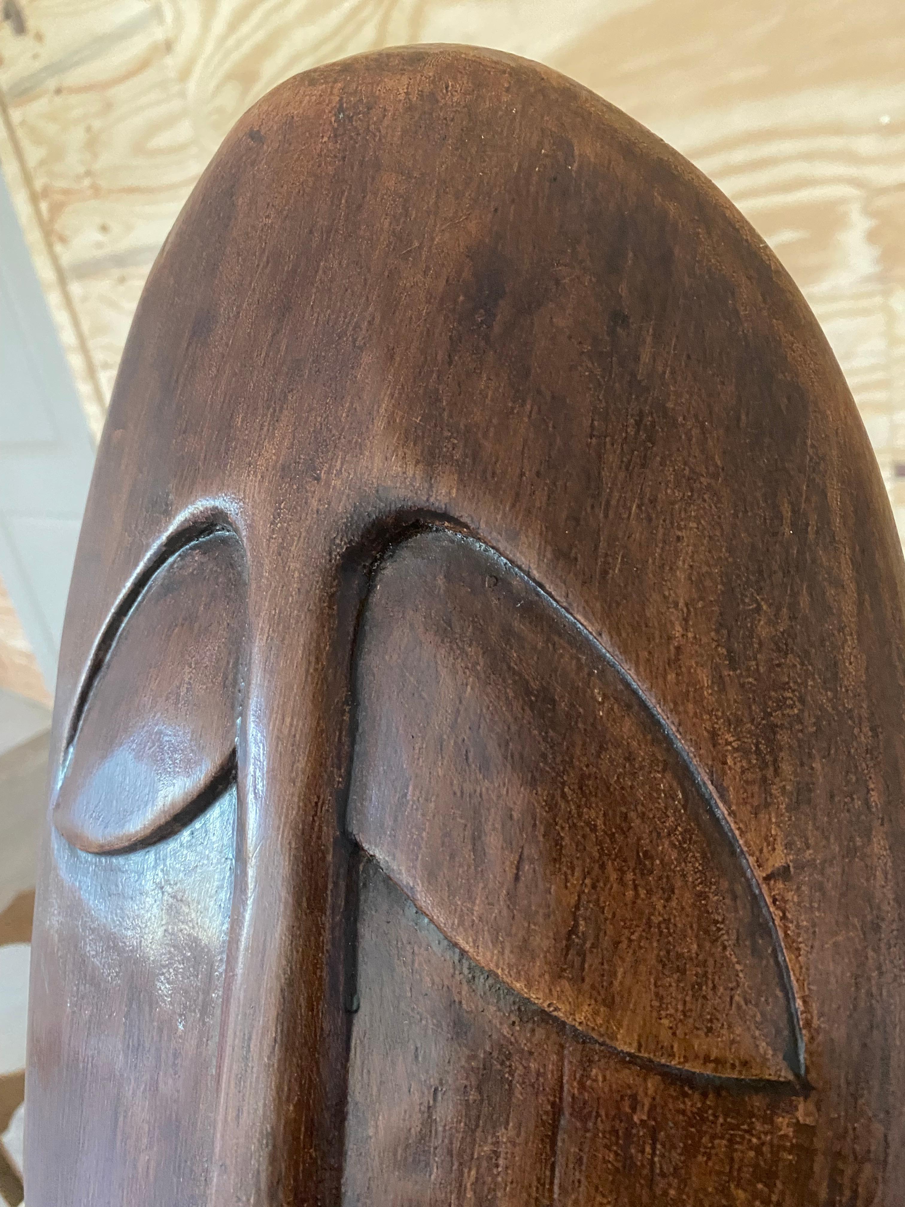 Grande scultura meditativa intagliata in Wood in vendita 8
