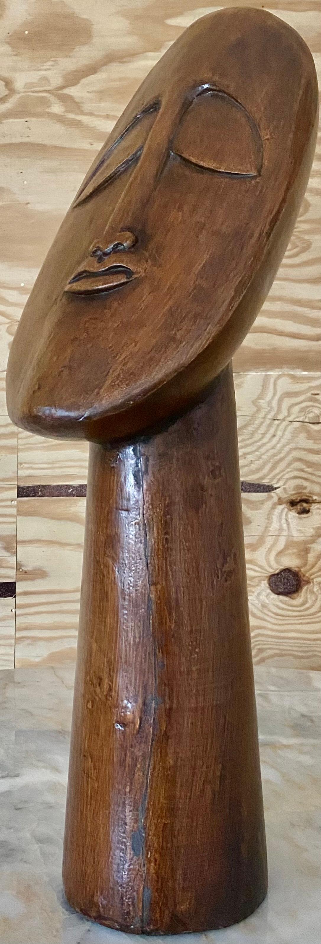 Grande scultura meditativa intagliata in Wood in vendita 2