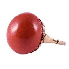 Large Mediterranean Coral 18k Ring