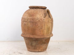 Large Mediterranean Terracotta Olive Jar with Two Handles, Mid-20th Century