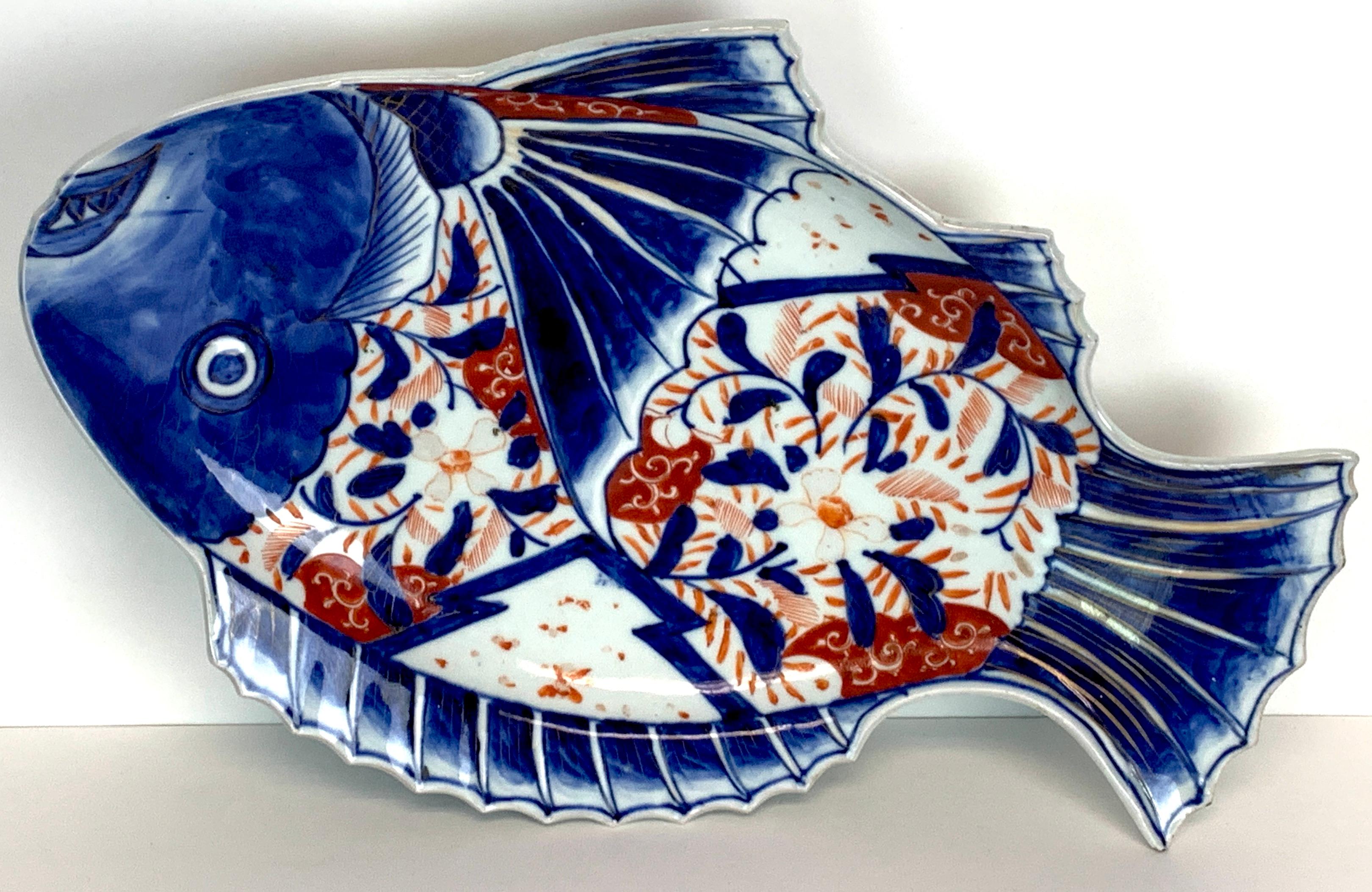 Large Meiji Imari Fish Plate, VI In Good Condition In West Palm Beach, FL