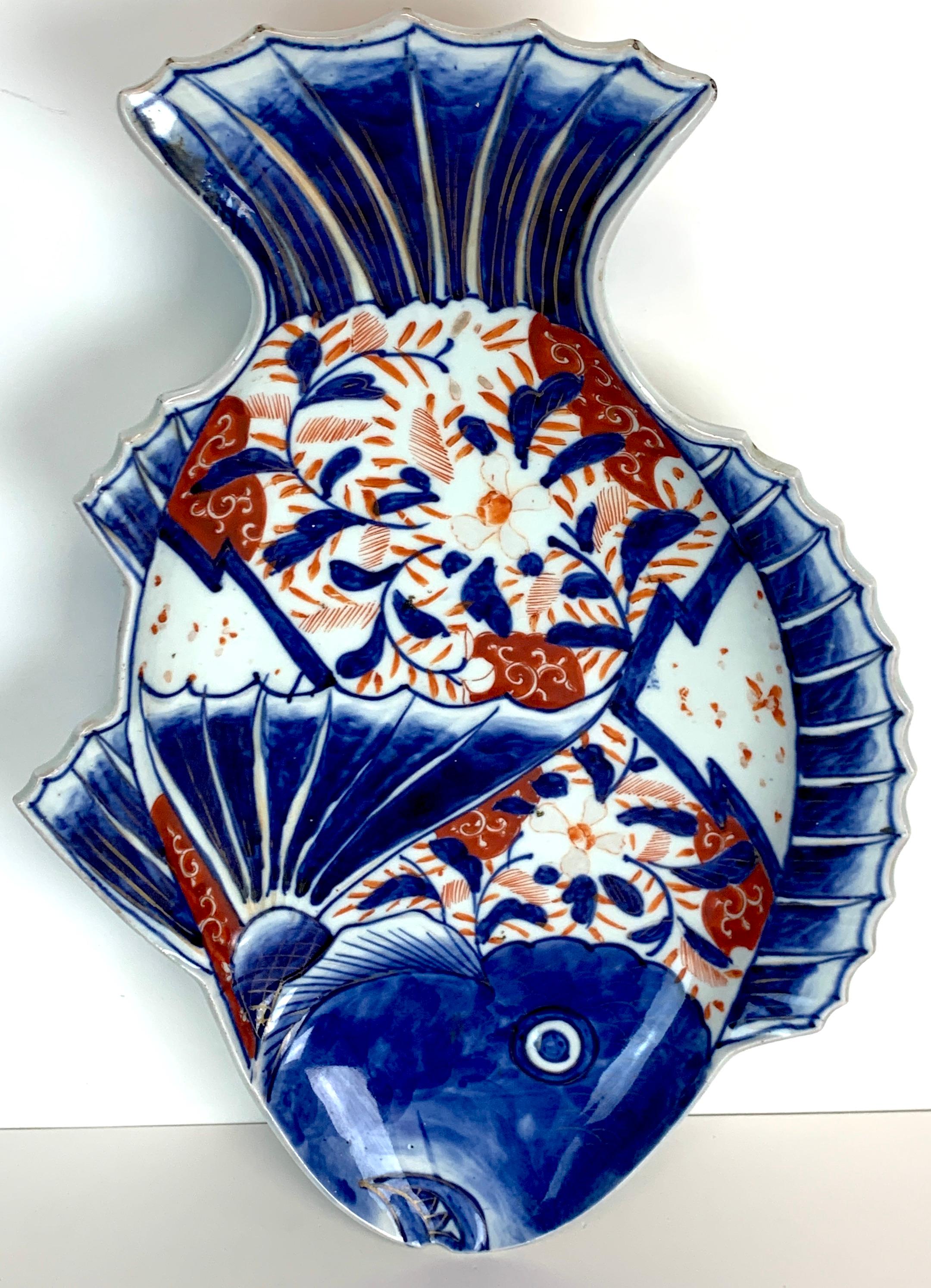 19th Century Large Meiji Imari Fish Plate, VI