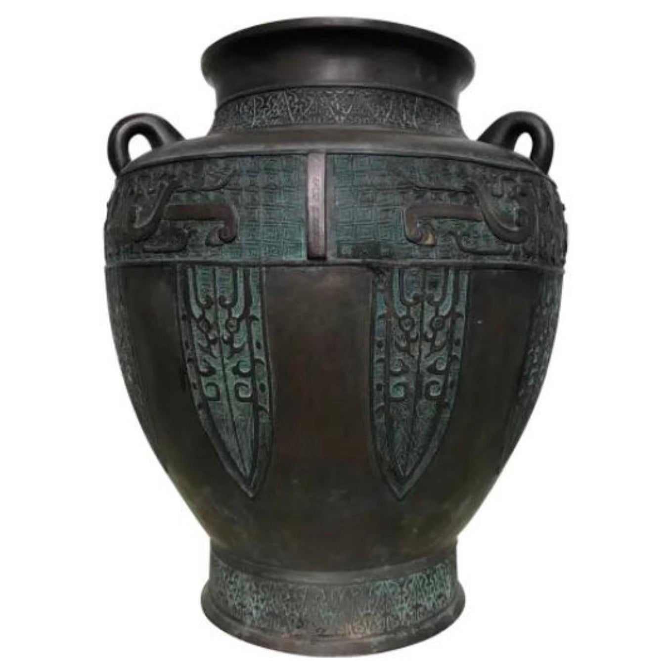 Large Meiji Period Bronze Japanese Vase