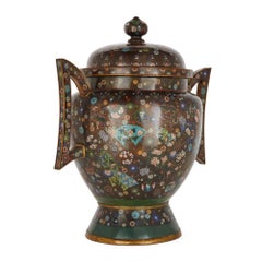 Large Meiji Period Cloisonne Enamel Koro