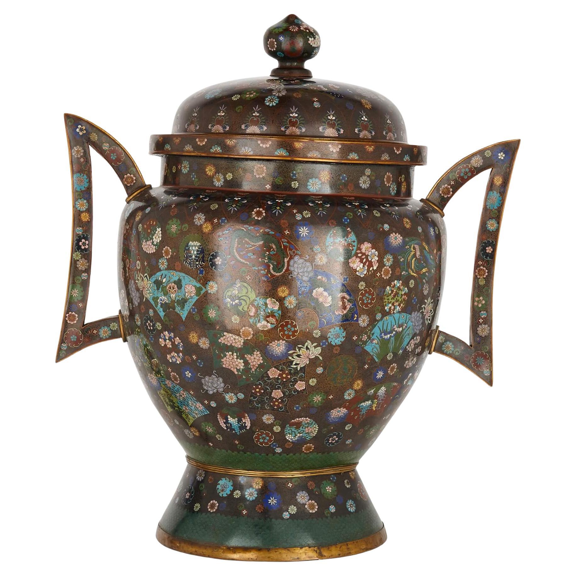 Große Meiji Periode Cloisonne Emaille Koro