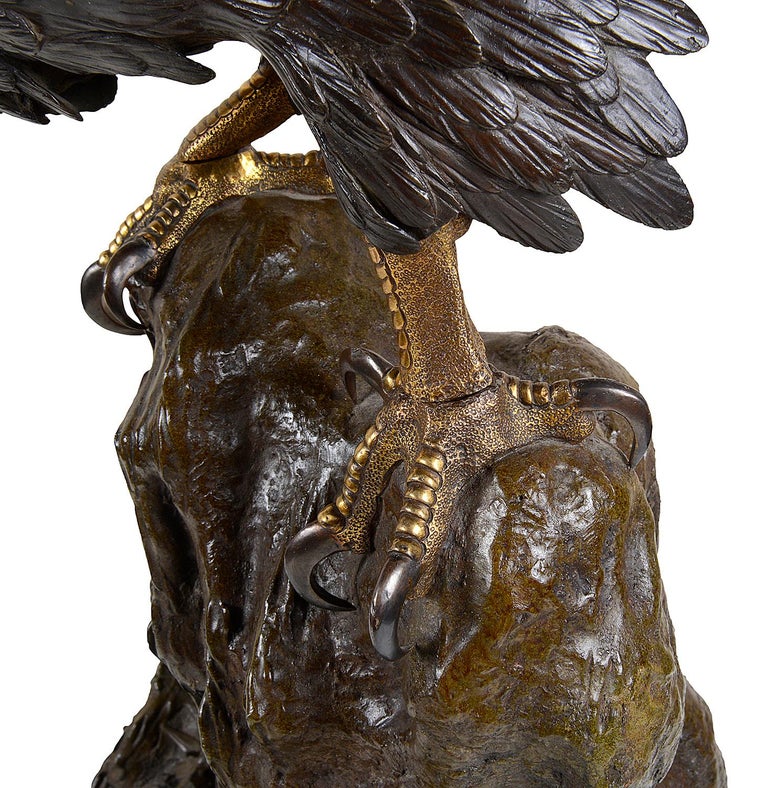 Large Meiji Period Japanese Bronze Eagle, 19th Century For Sale at 1stDibs
