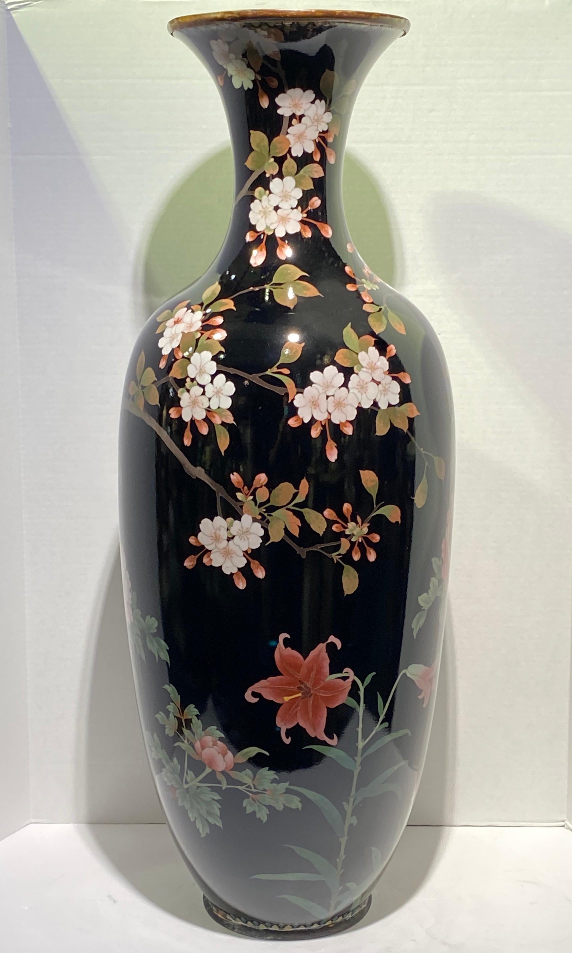 Large Meiji Period Japanese Cloisonné Vase 4