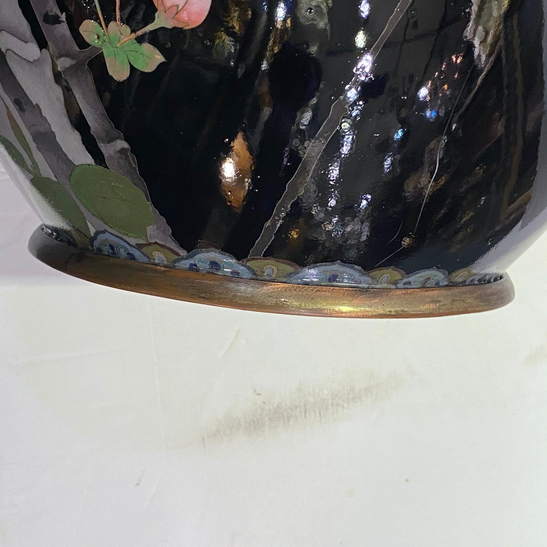 Large Meiji Period Japanese Cloisonné Vase 7