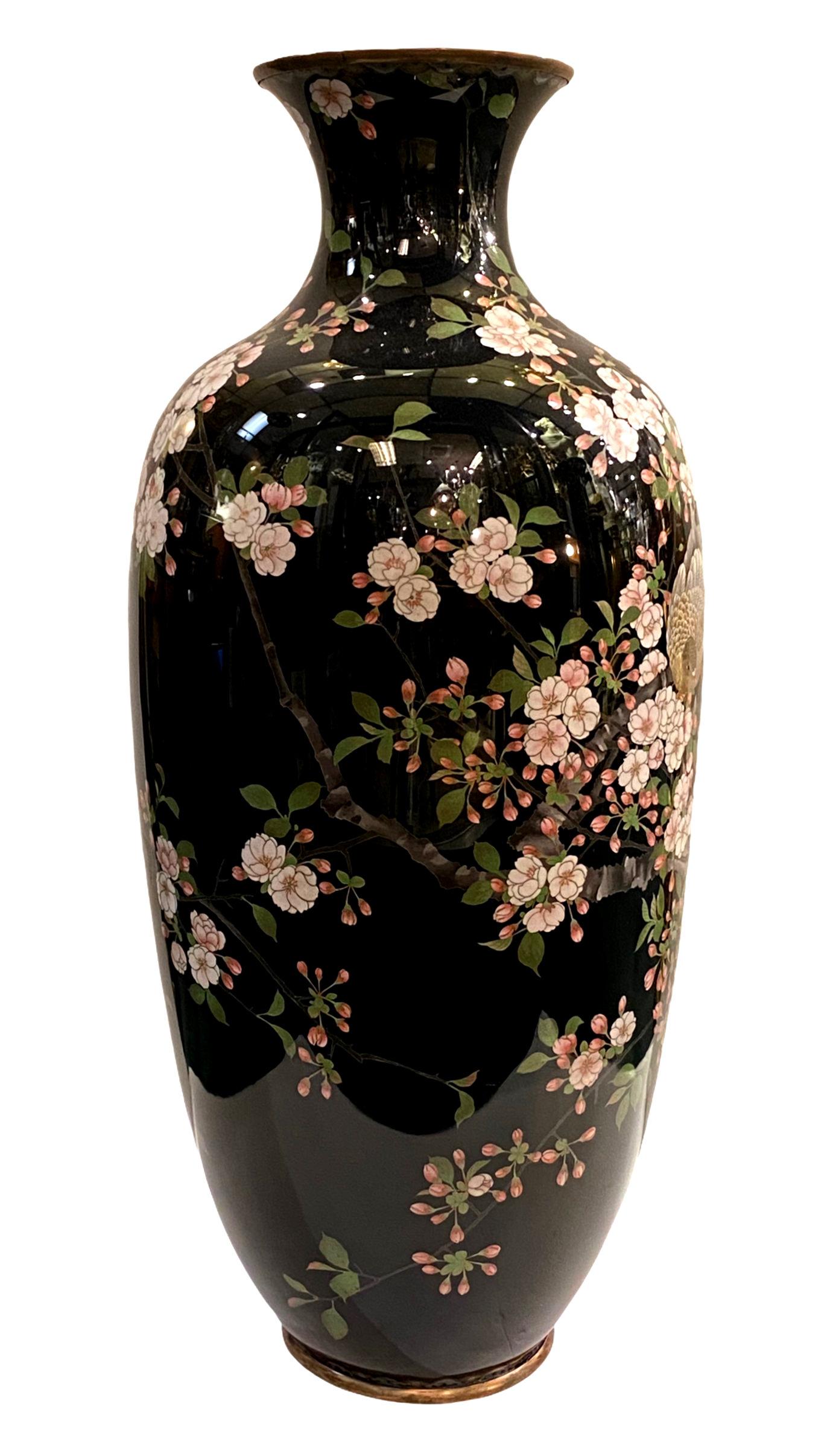 Japonisme Large Meiji Period Japanese Cloisonné Vase