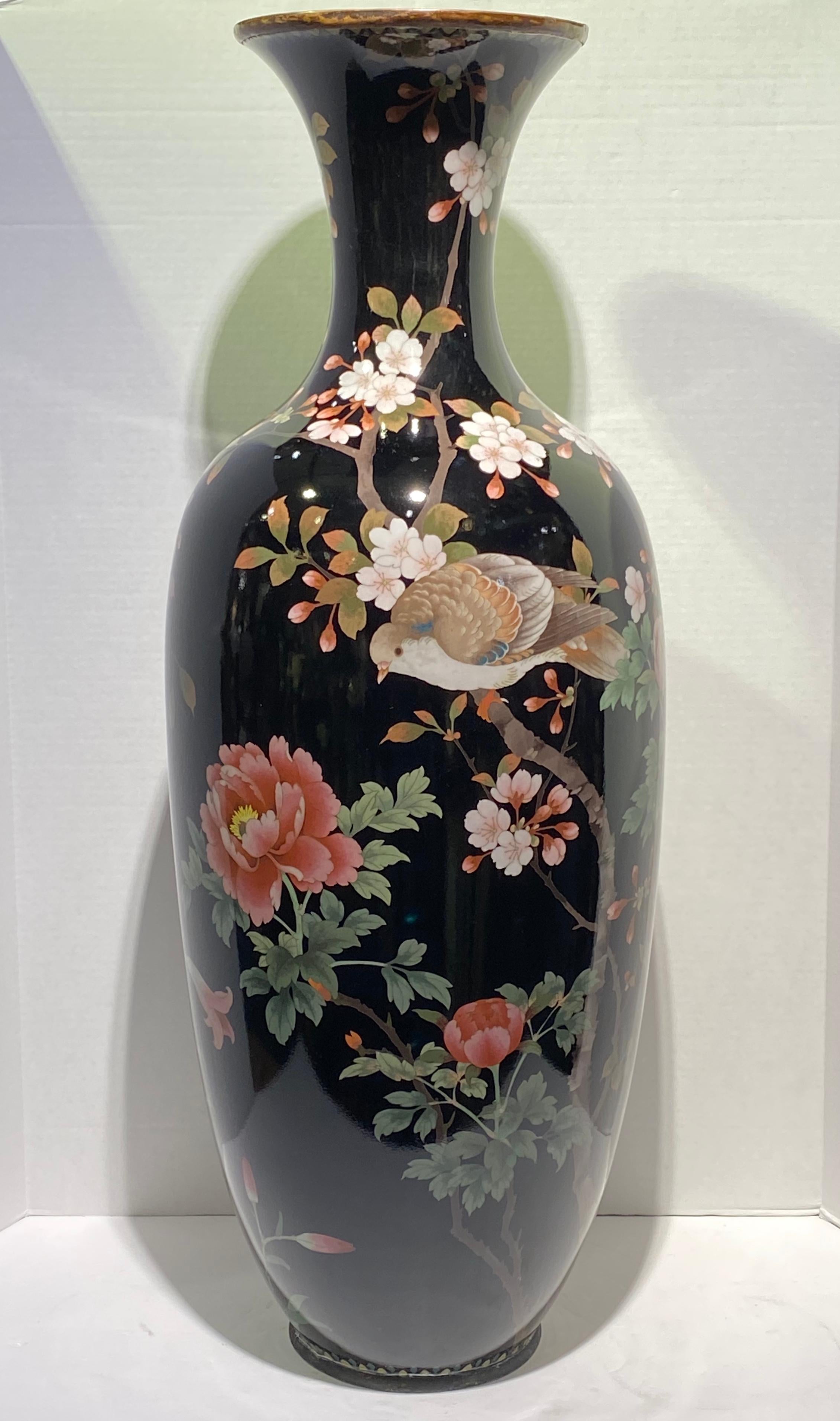 Large Meiji Period Japanese Cloisonné Vase 3