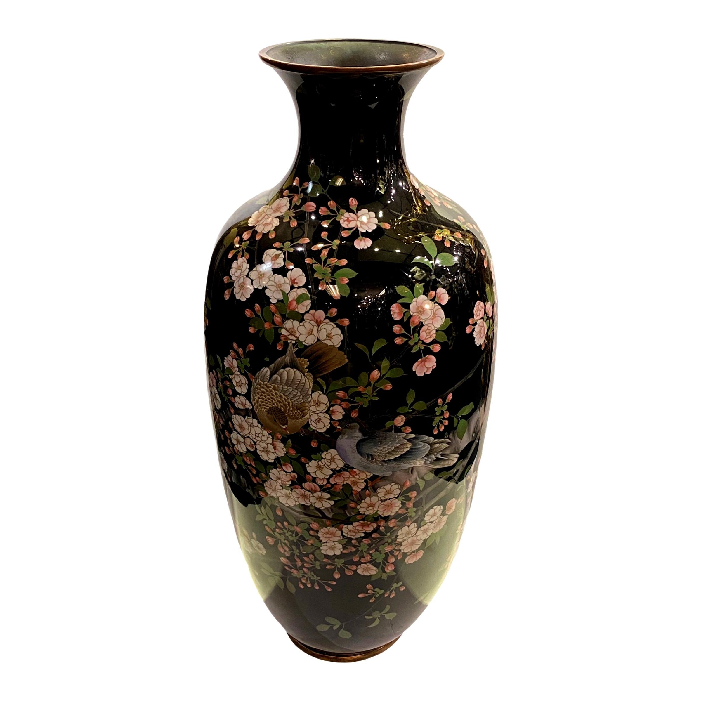 Large Meiji Period Japanese Cloisonné Vase