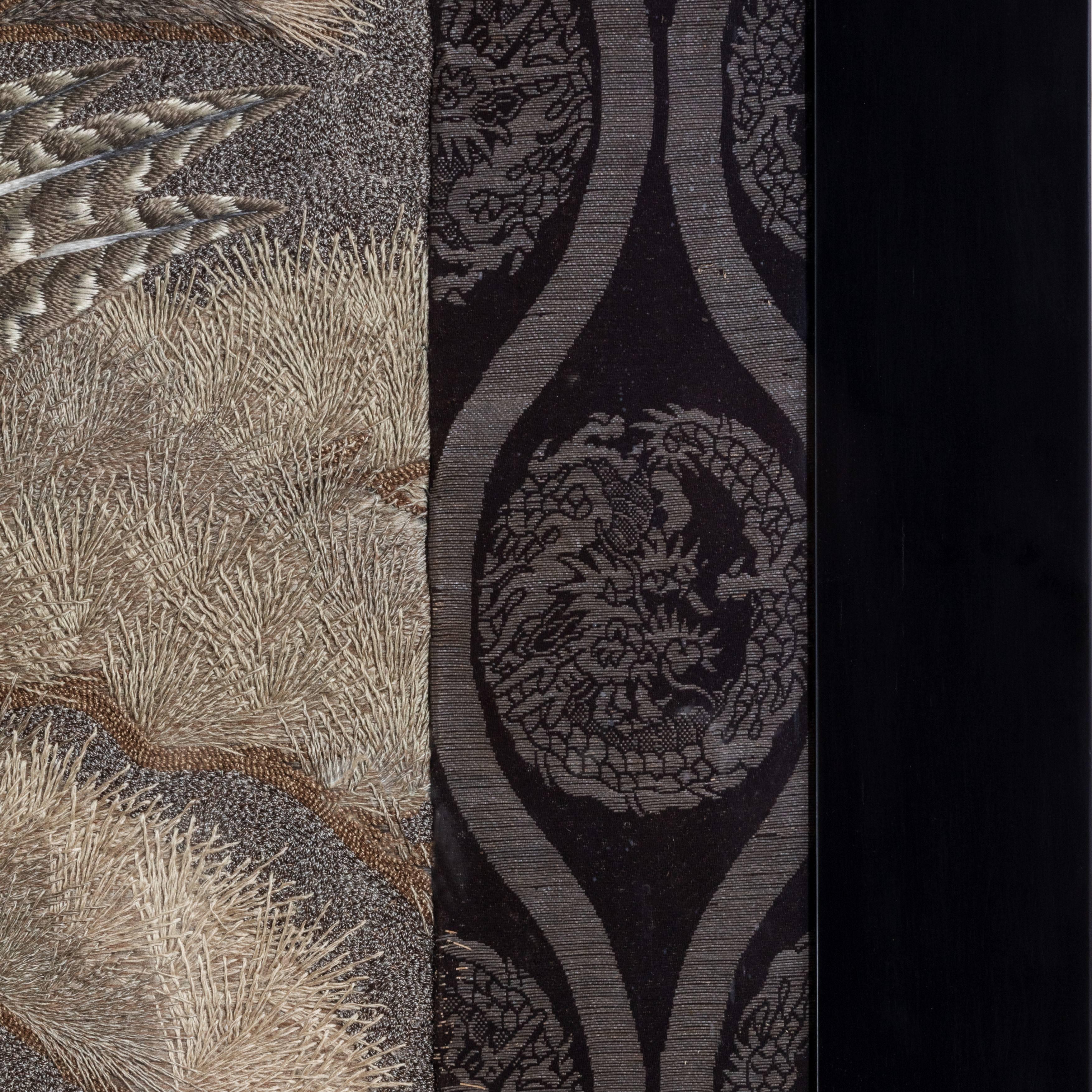 Large Meiji Period Silk Embroidery of a Sea Eagle 3
