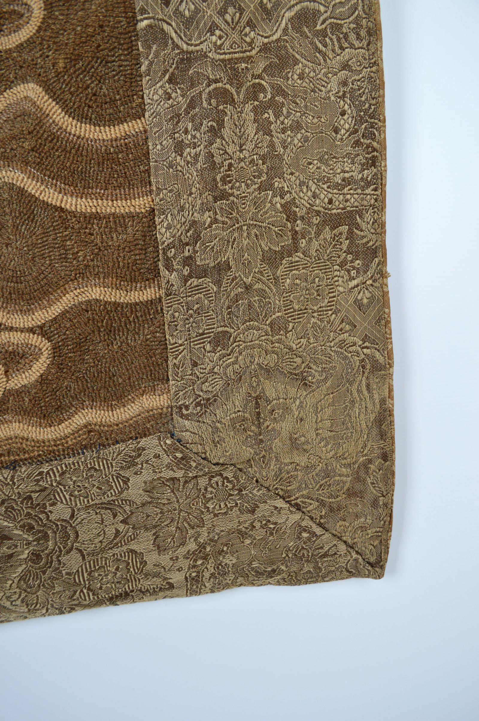 Large Meiji Period Silk Embroidery Tapestry, Kirin & Phoenix, Japan, circa 1890 For Sale 10