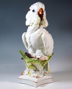 Large Meissen Animal Figure, Moluccan Cockatoo, by Paul Walther, 20th Century