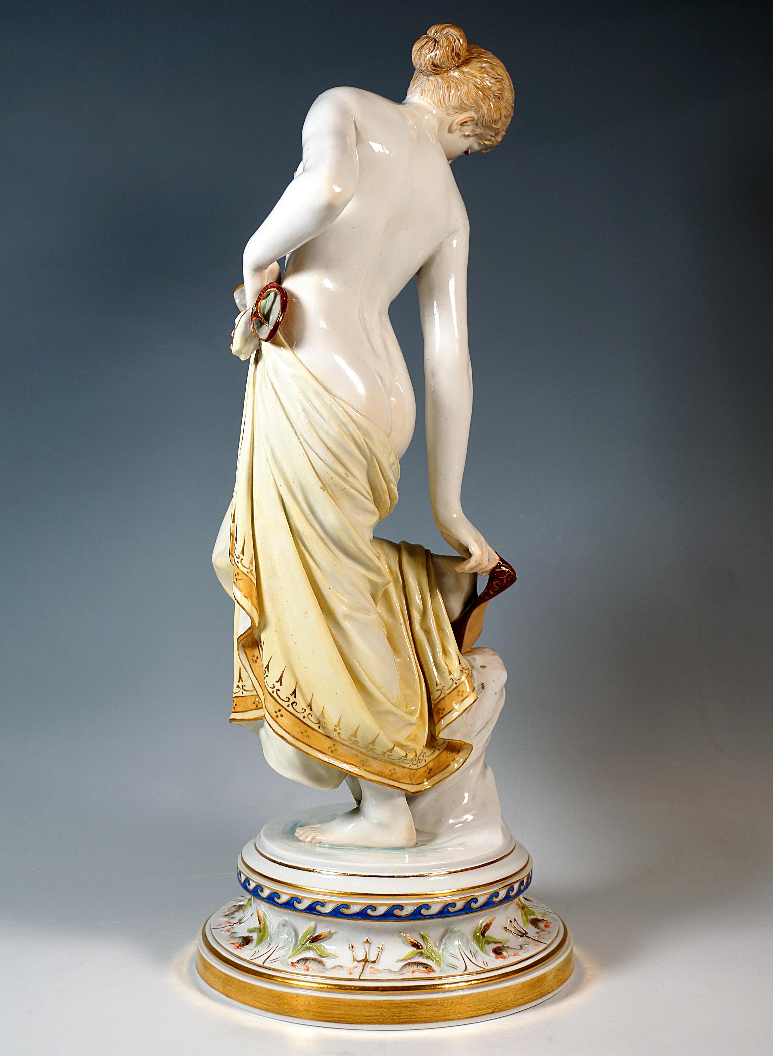 Allemand Grande figurine Meissen Art Nouveau, 